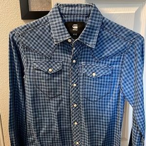 G Star XXS snap button shirt
